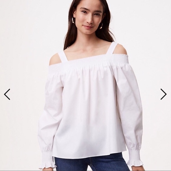 LOFT Tops - LOFT White Off The Shoulder Top